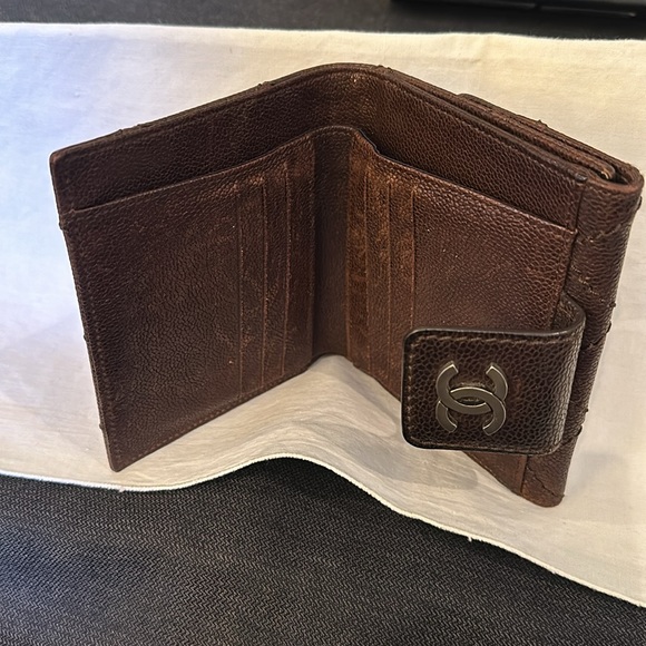 Chanel brown caviar leather compact wallet/coin, full set with original receipt - Picture 4 of 12